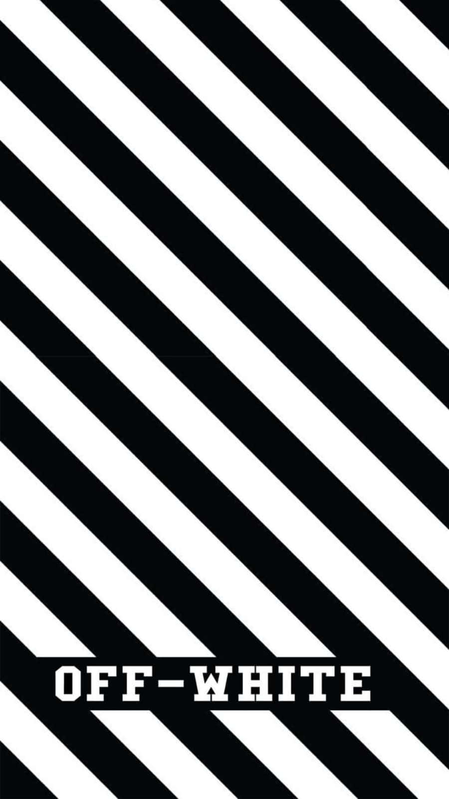 帶有 Off-White 標誌的黑白對角線條紋圖案。