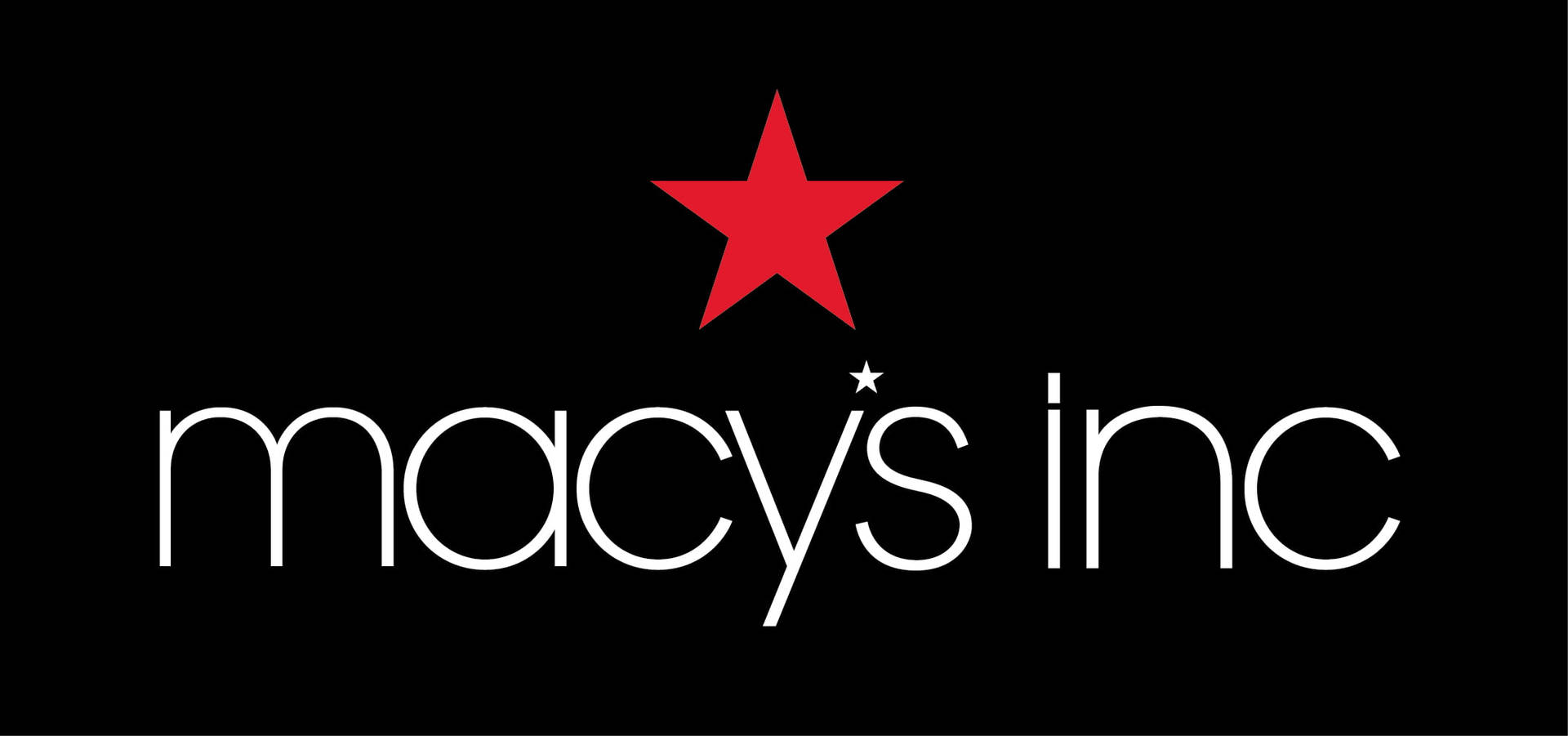 Macy's Inc 標誌，黑色背景上白色文字上方有紅色星星
