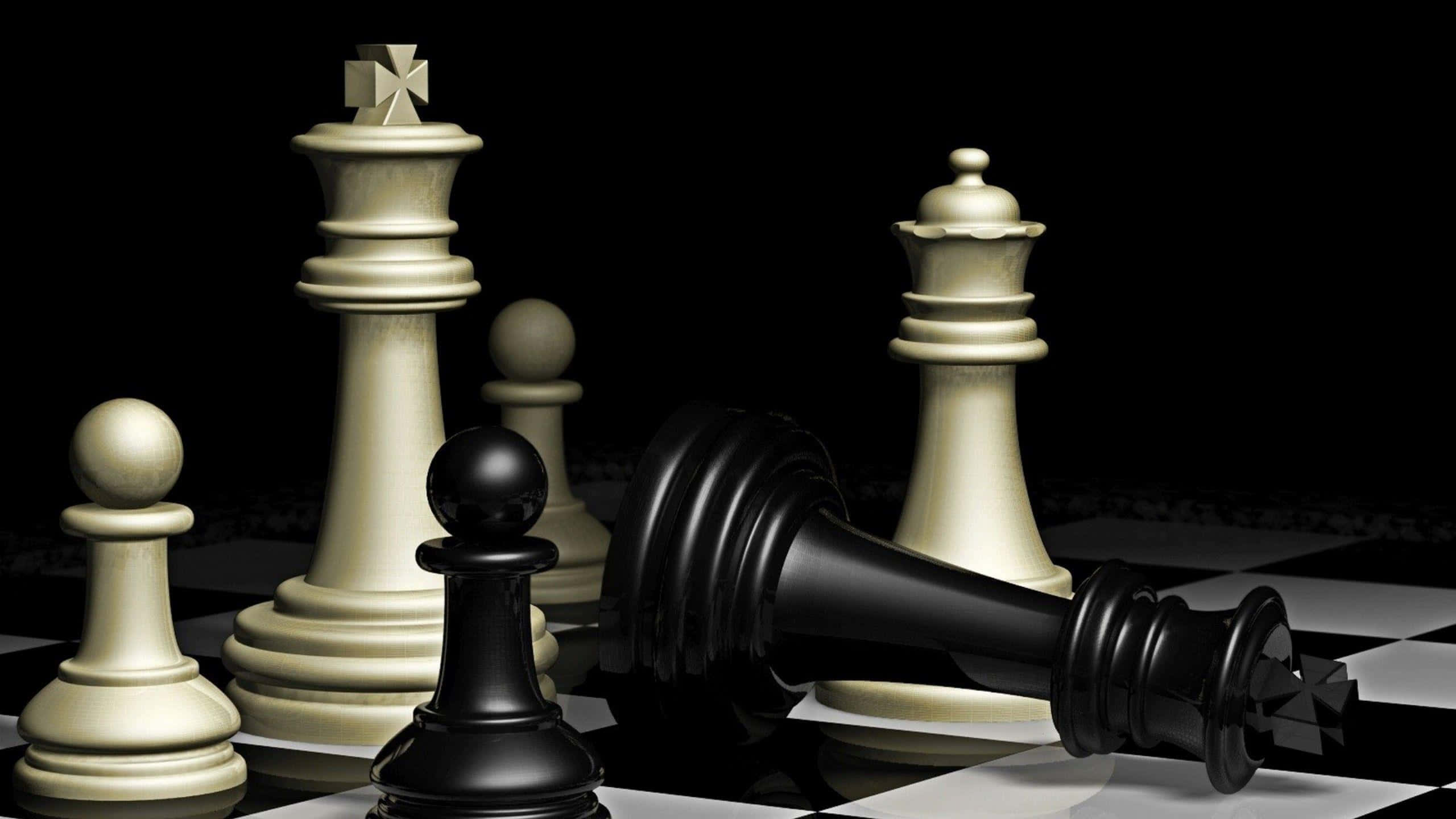 黑白棋盤上的棋子 壁紙