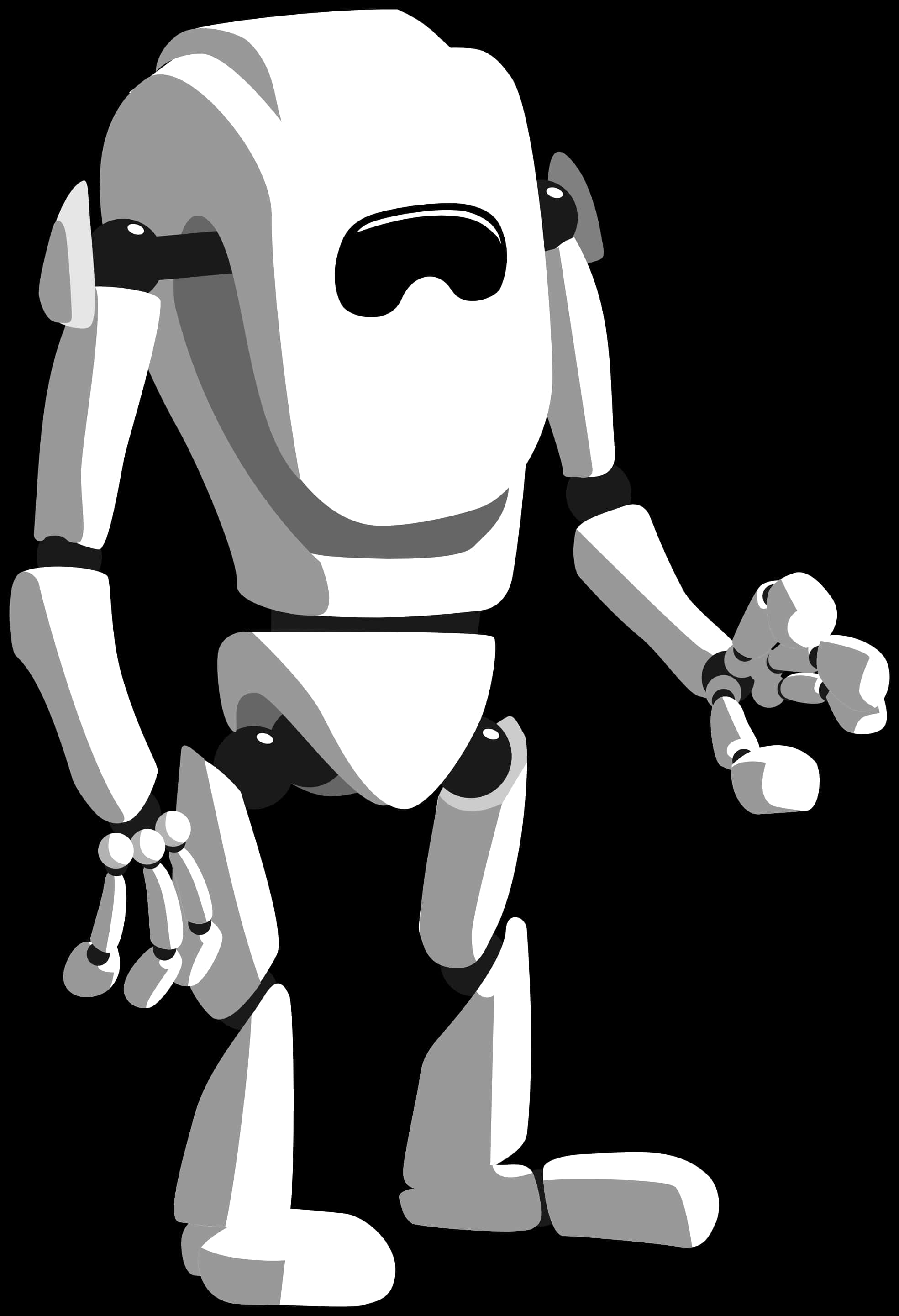 黑白機械人插圖 壁紙