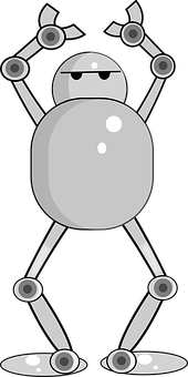 黑白機械人插畫 壁紙