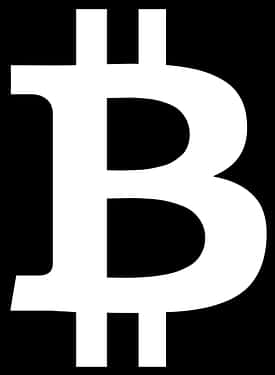 黑白比特幣標誌 壁紙 — 大膽的白色比特幣標誌在純黑色背景上顯得格外突出。