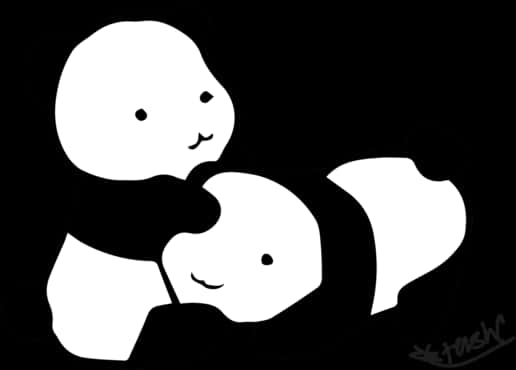 黑白熊貓朋友 壁紙