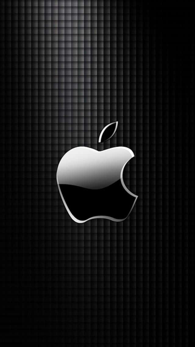 在深色網格背景上閃亮的Apple標誌
