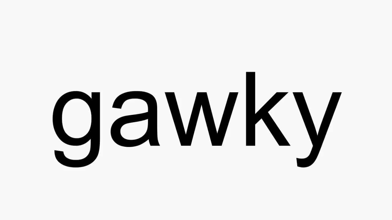 淺灰色背景上顯示粗體黑色文字 gawky。