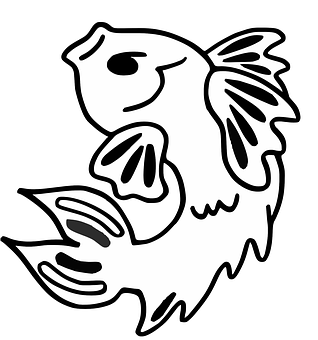 黑白魚兒繪畫