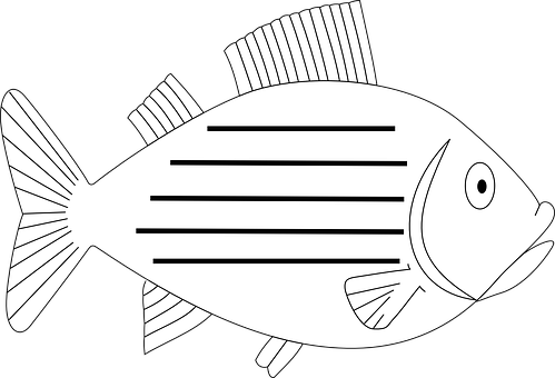 黑白魚類插畫 壁紙