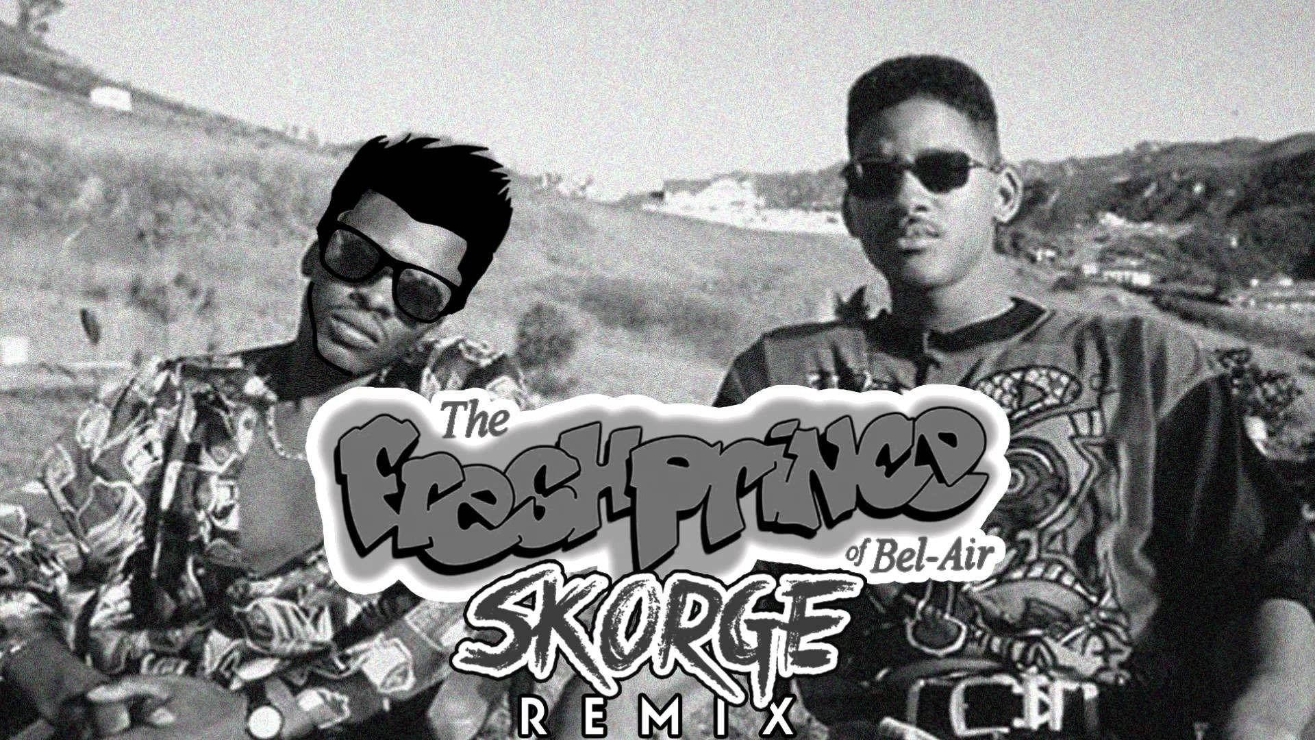 兩名戴太陽眼鏡及穿圖案恤衫的男子，帶有「The Fresh Prince of Bel-Air SKORGE REMIX」文字。