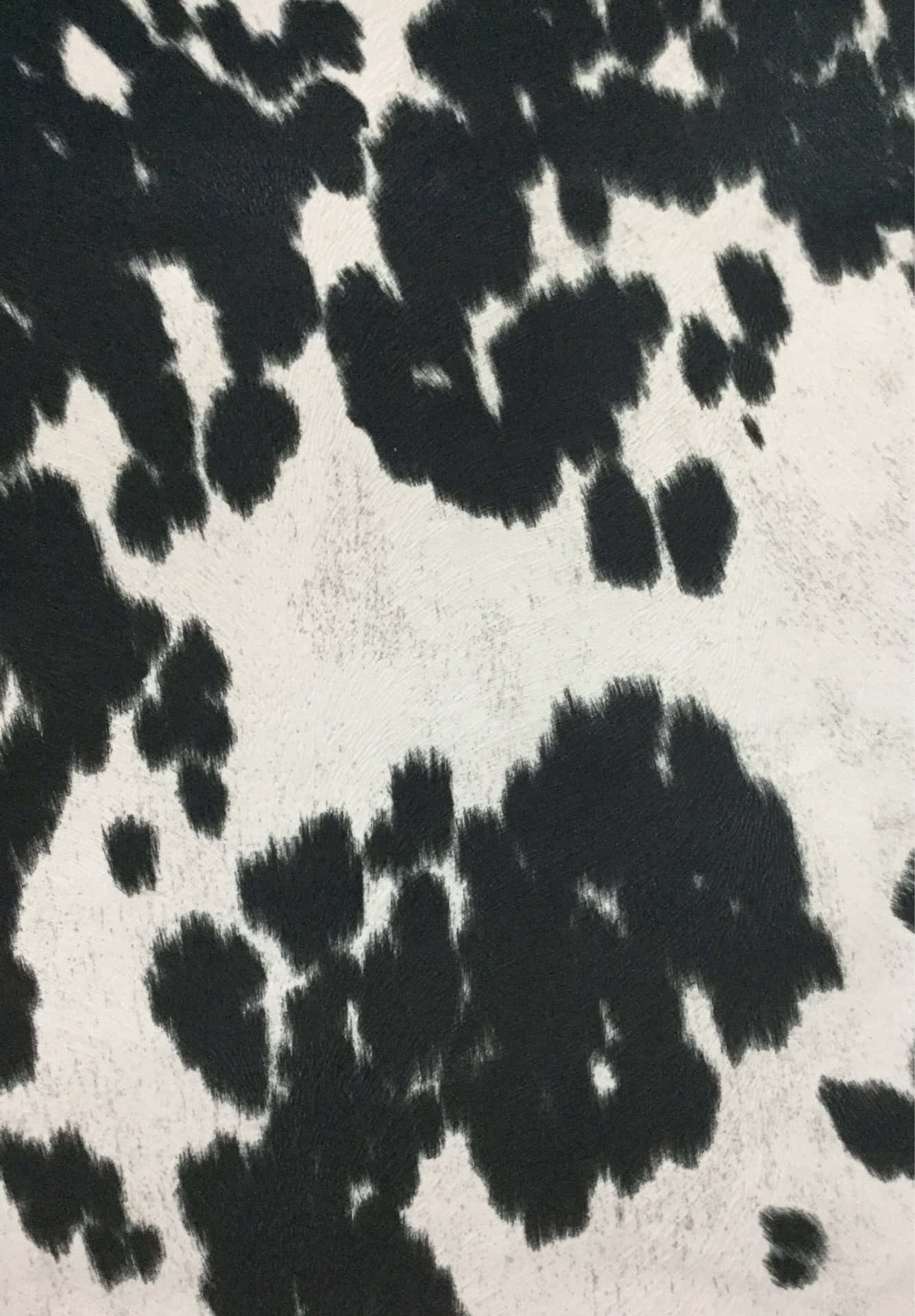帶有紋理皮毛的黑白牛皮圖案。