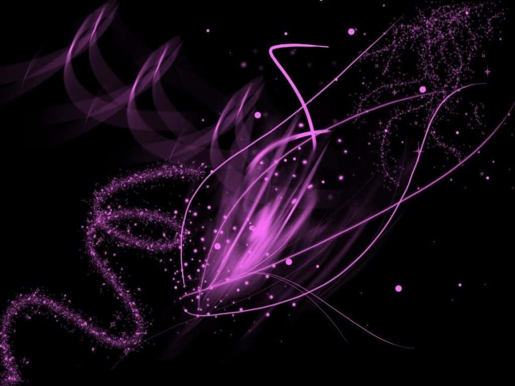 黑粉漩渦點點背景 壁紙 — 充滿活力的紫色宇宙能量在深邃的黑色虛空中旋轉閃爍，營造出動態的抽象太空場景。