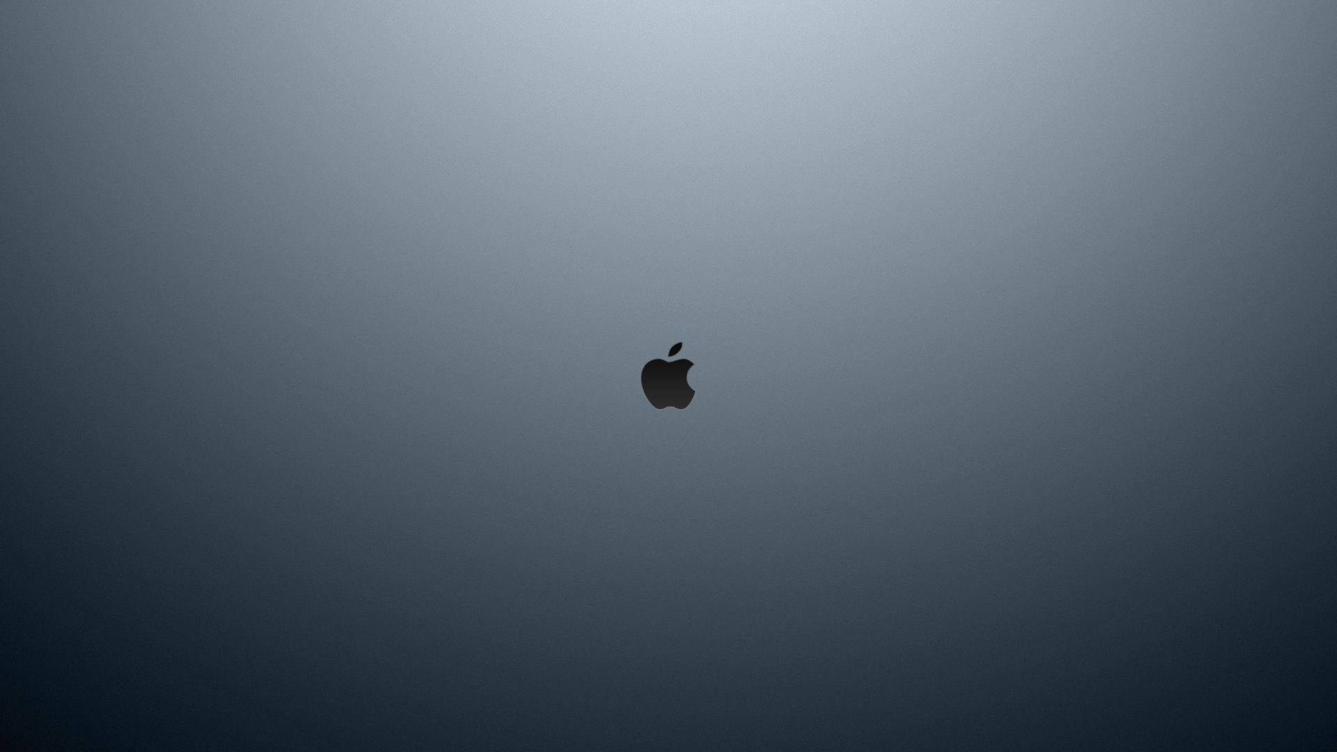 黑色Apple標誌置中於深色漸變背景上