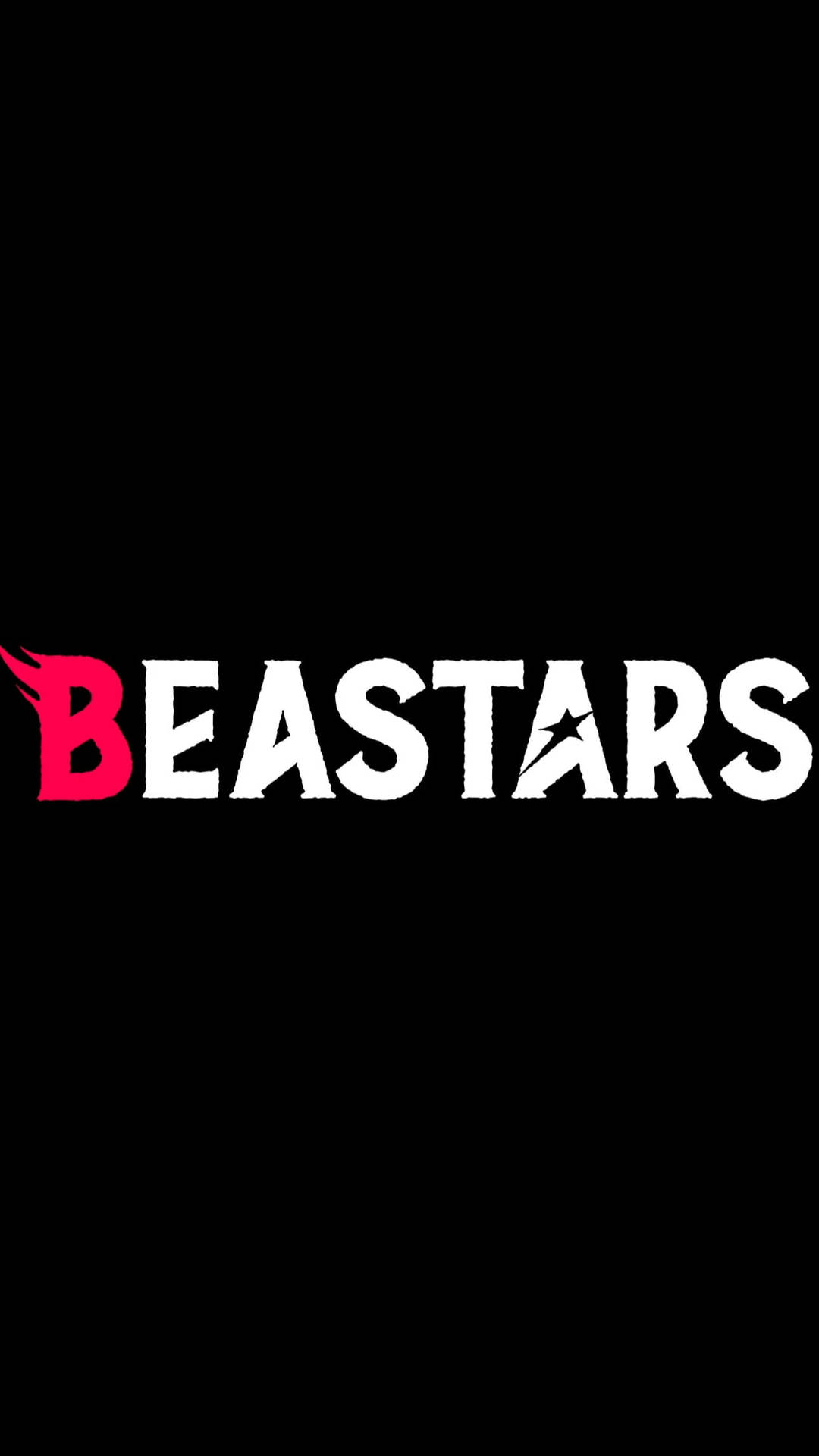 黑色背景上的白色和紅色Beastars動畫標誌
