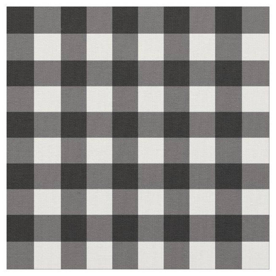 Black And White Squares 桌布 壁紙 — 黑色、白色和灰色格子布料的特寫，帶有微妙的編織紋理。