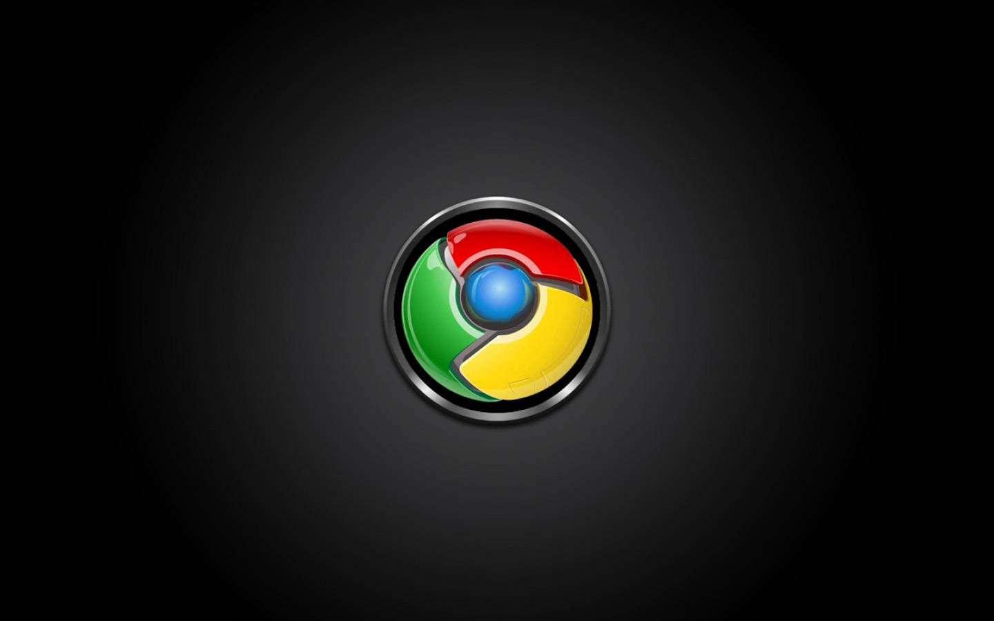 Chrome 瀏覽器標誌，在深色背景上帶有紅、綠、黃、藍色段