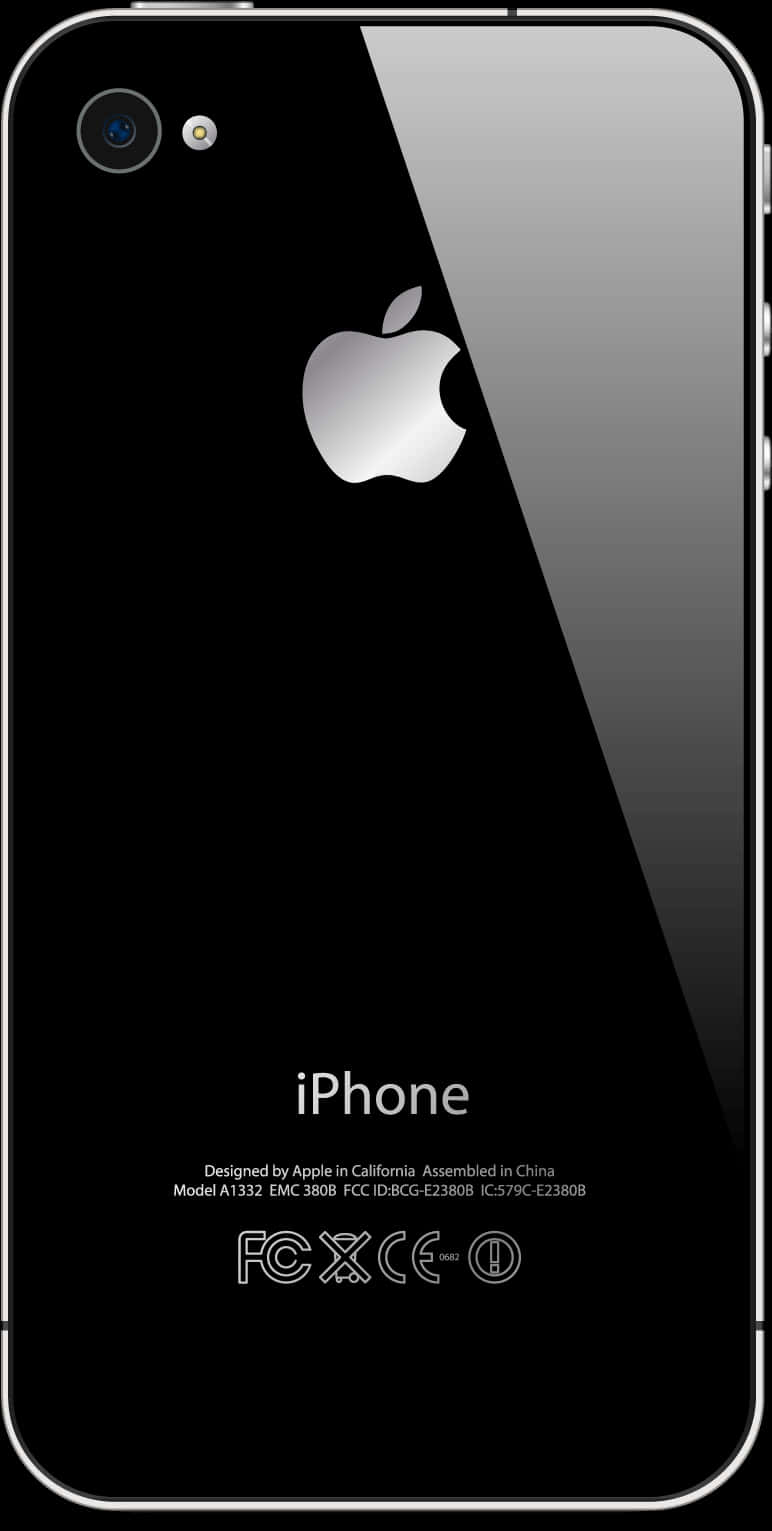 黑色iPhone背面視圖