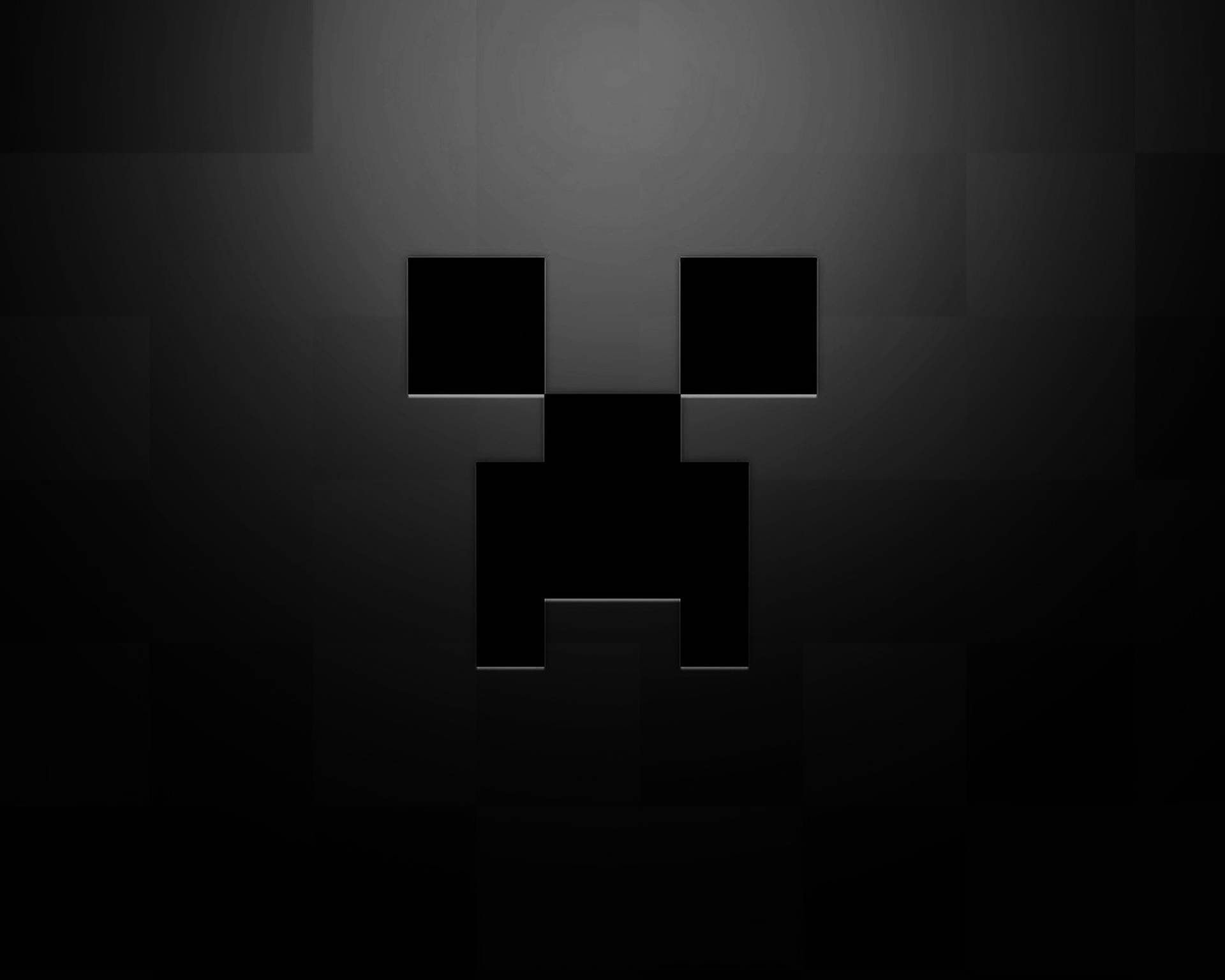 來自Minecraft的像素化苦力怕臉在黑暗中發光