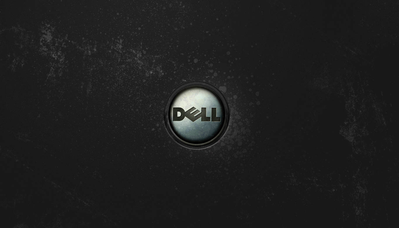 Dell 標誌在圓形框架內，背景為深色紋理。