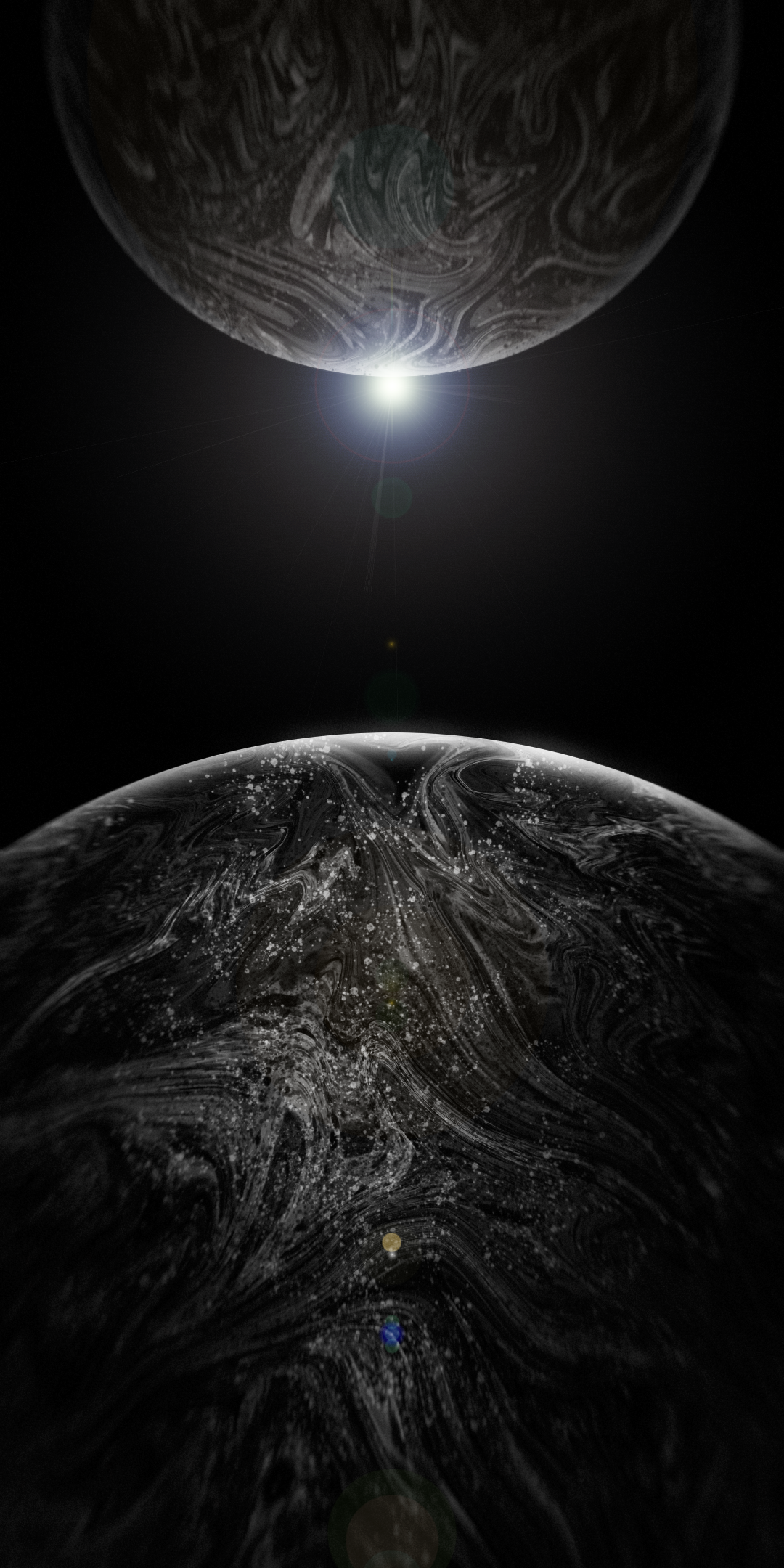 黑色星球上有太陽照耀 壁紙