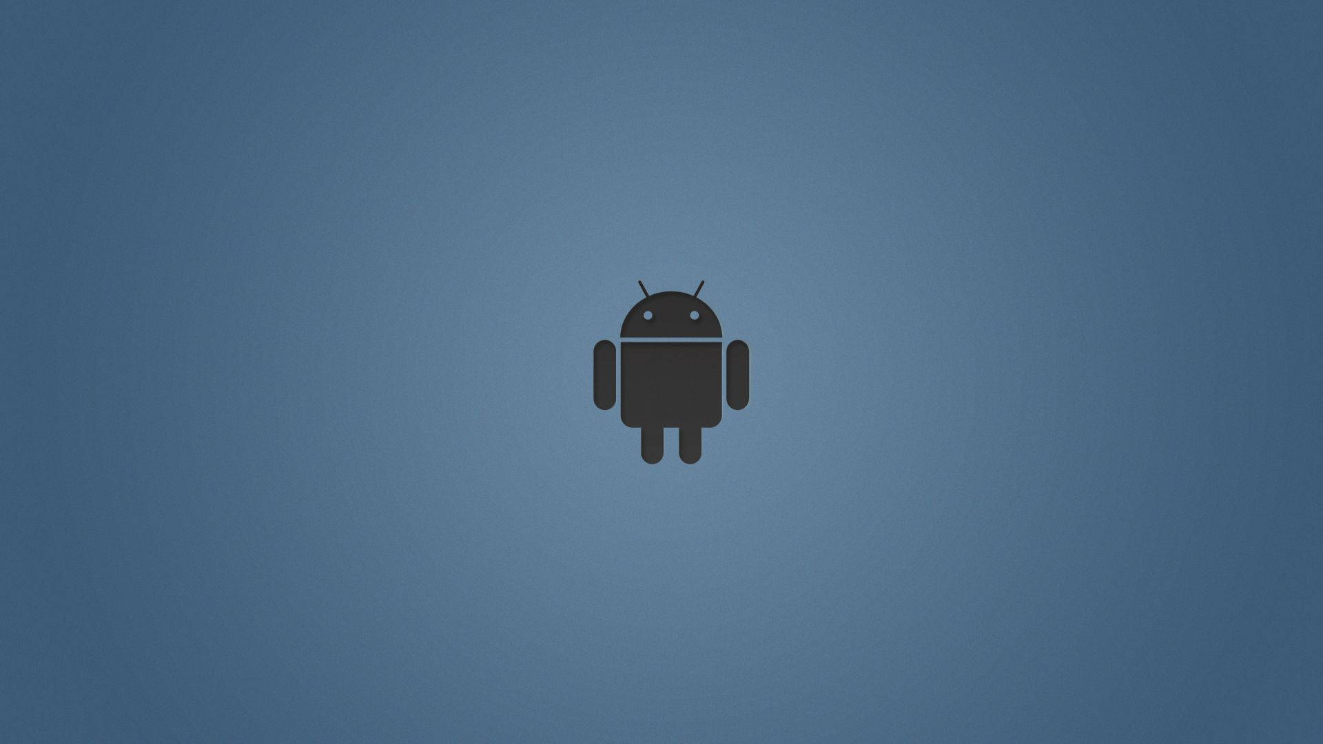 Android機械人標誌在藍色漸變背景上
