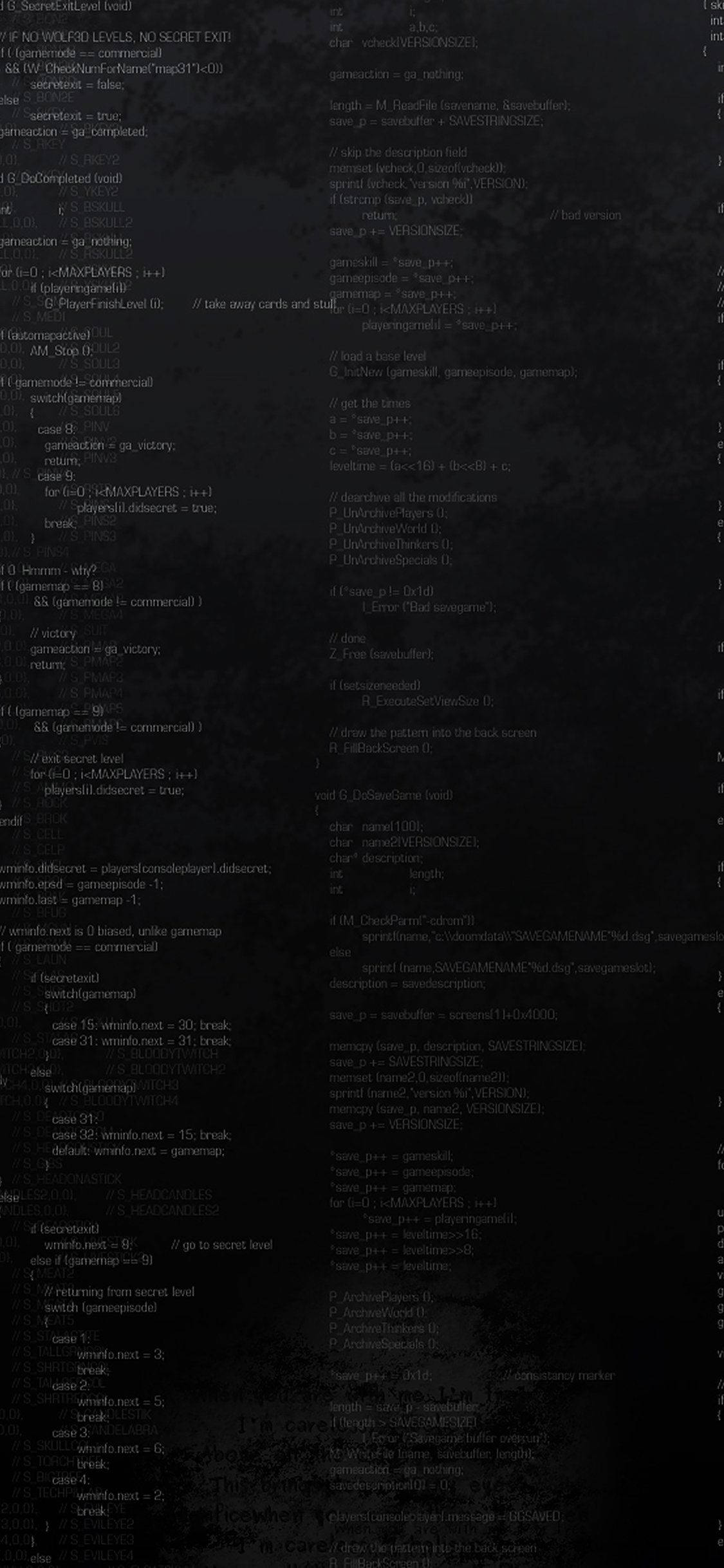 黑色美學手機壁紙：程式碼 壁紙 — 深色背景充滿了各種顏色的發光電腦代碼線條，營造出數位科技美學。