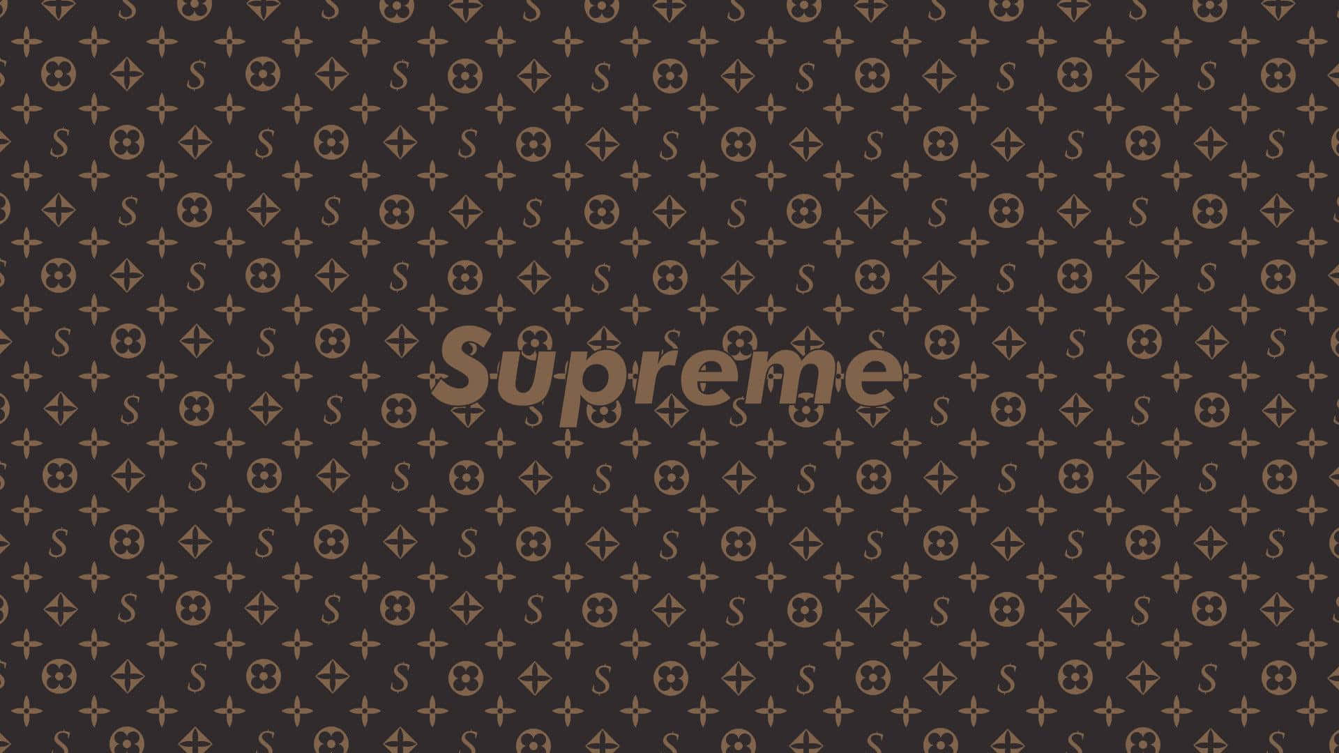 Supreme 標誌在 Louis Vuitton monogram 圖案上的 Wallpapers。