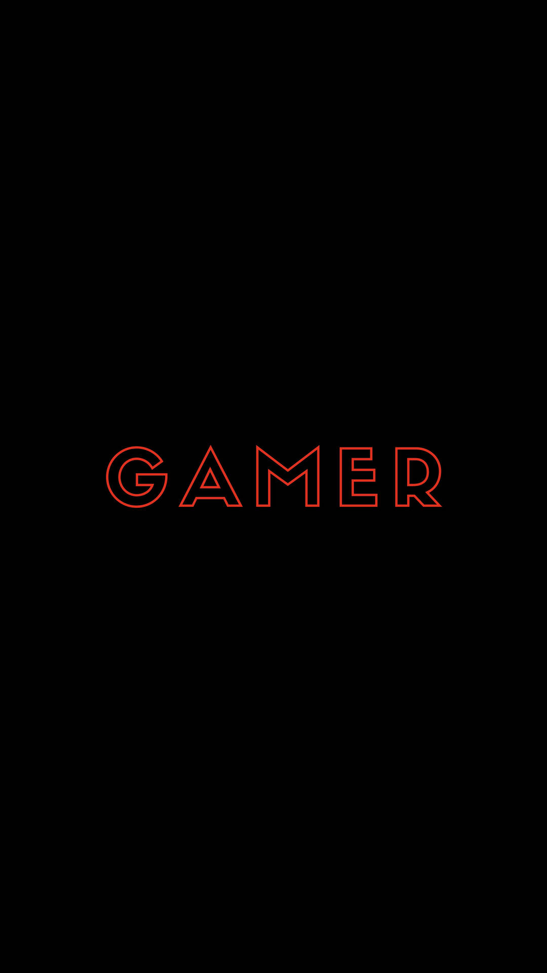 黑色背景上顯示「gamer」的紅色霓虹文字。