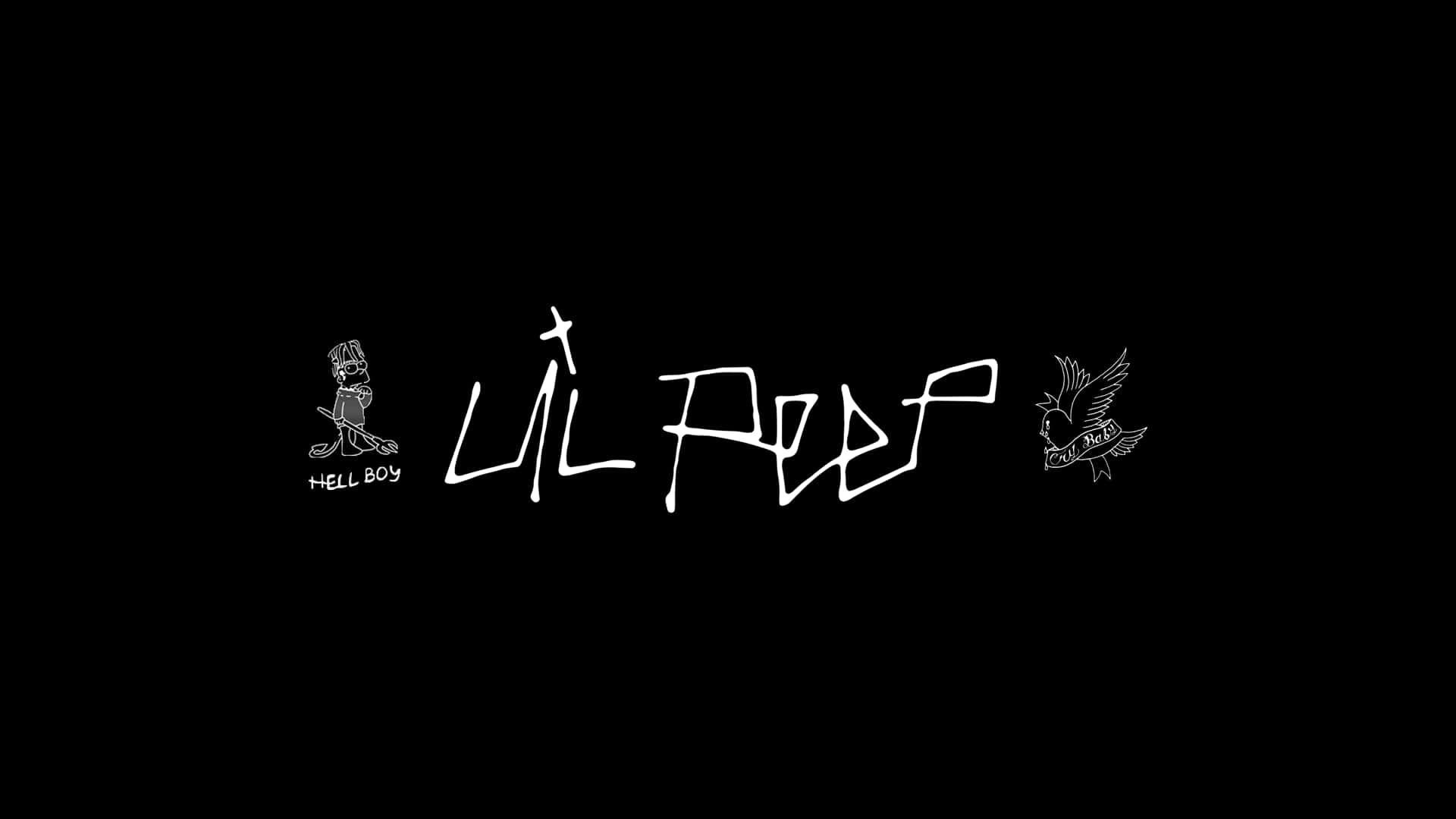 黑色背景，帶有白色風格化文字和標誌，包括 Hellboy 和一隻鳥。