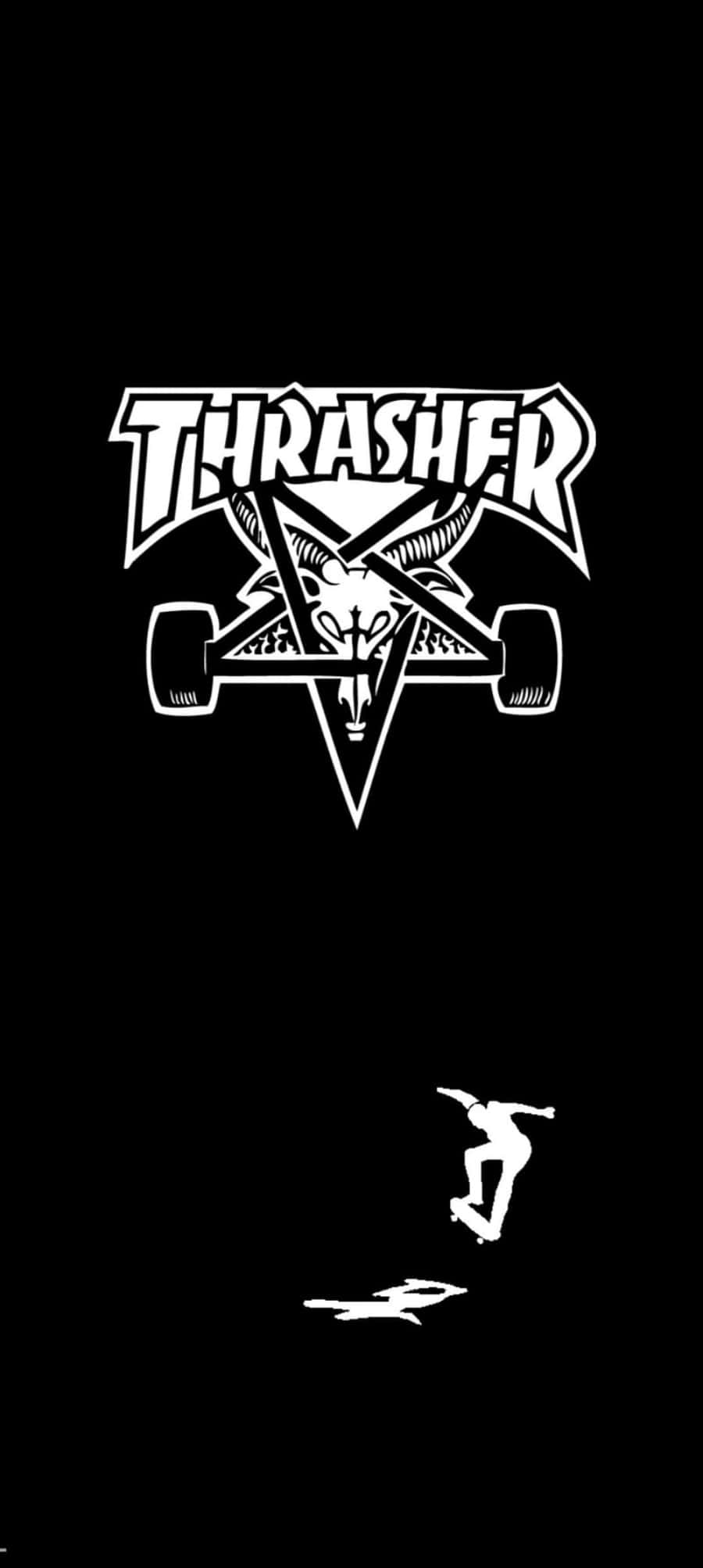 黑色背景上的Thrasher標誌 壁紙