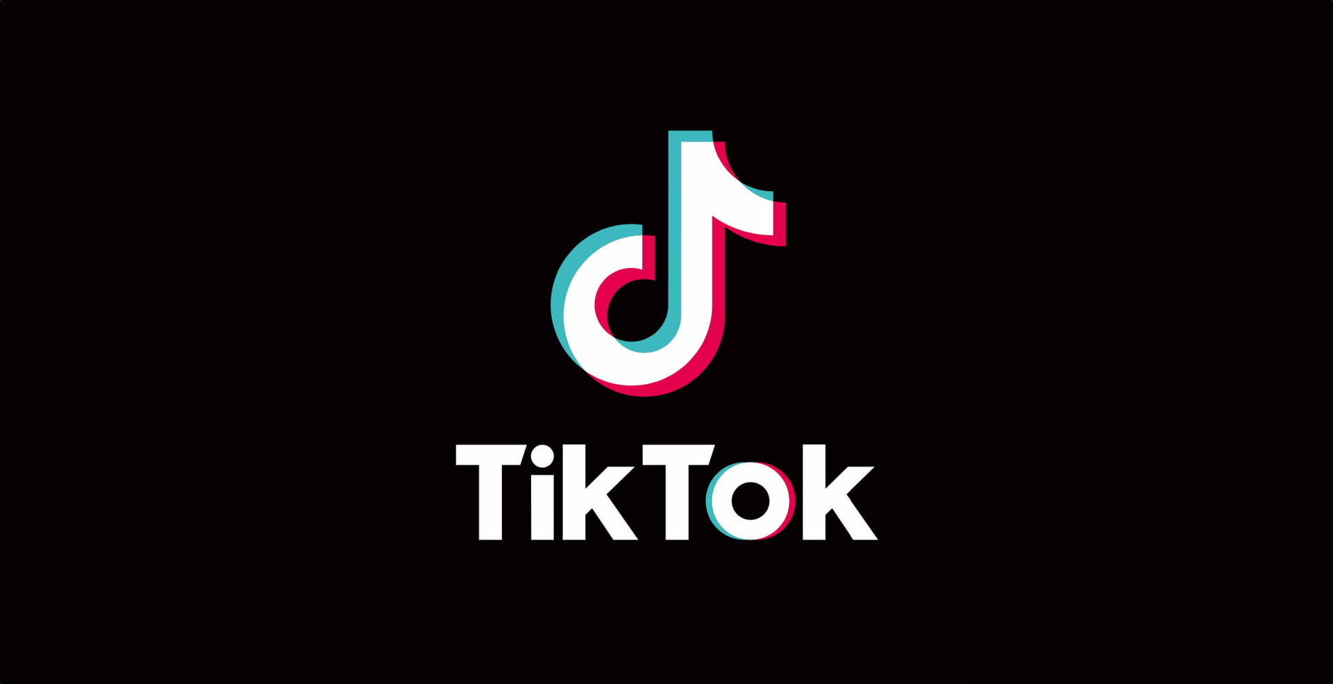 TikTok 標誌，帶有音符圖標和文字，背景為黑色。