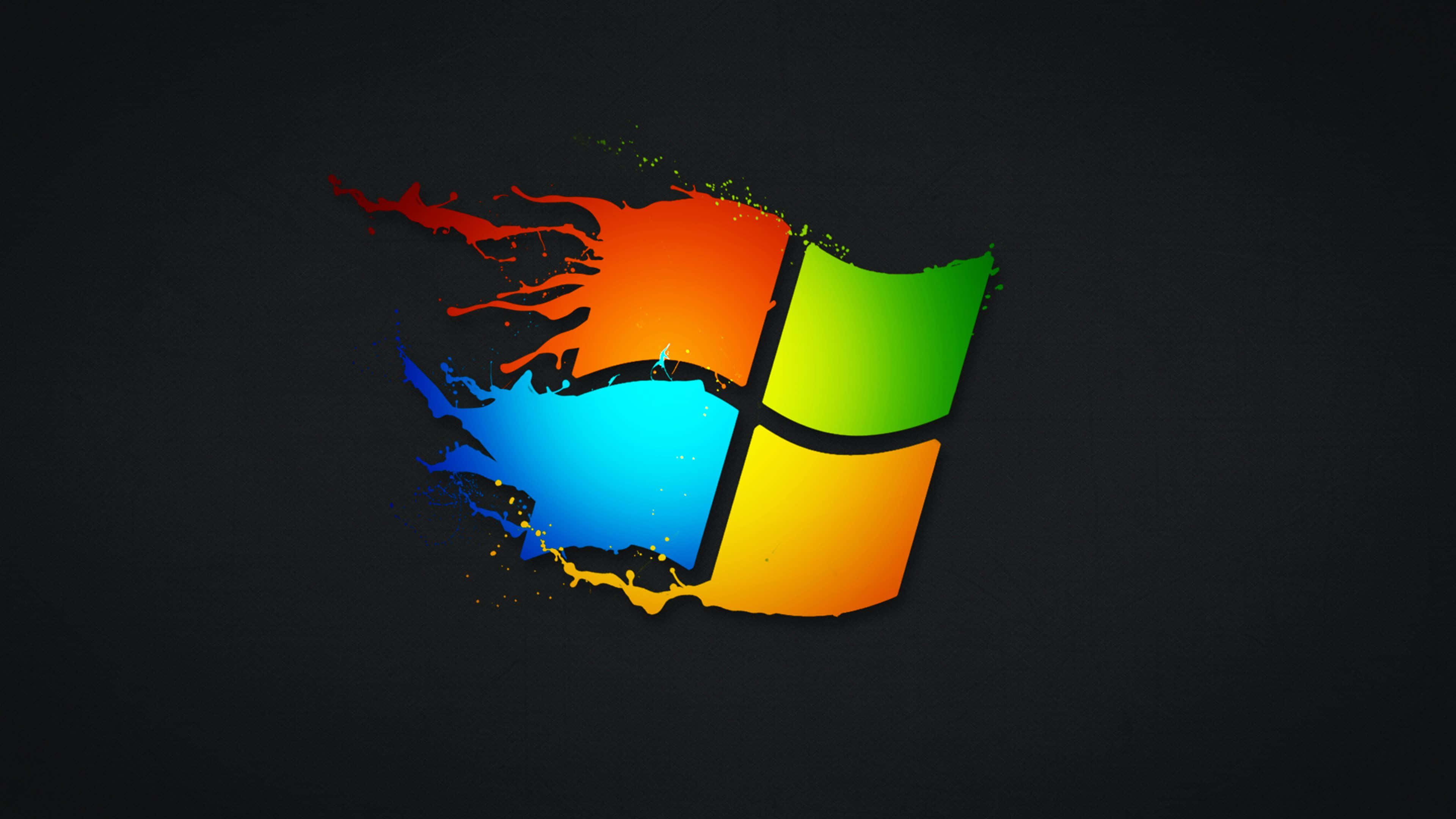 黑色背景上的Windows標誌 壁紙