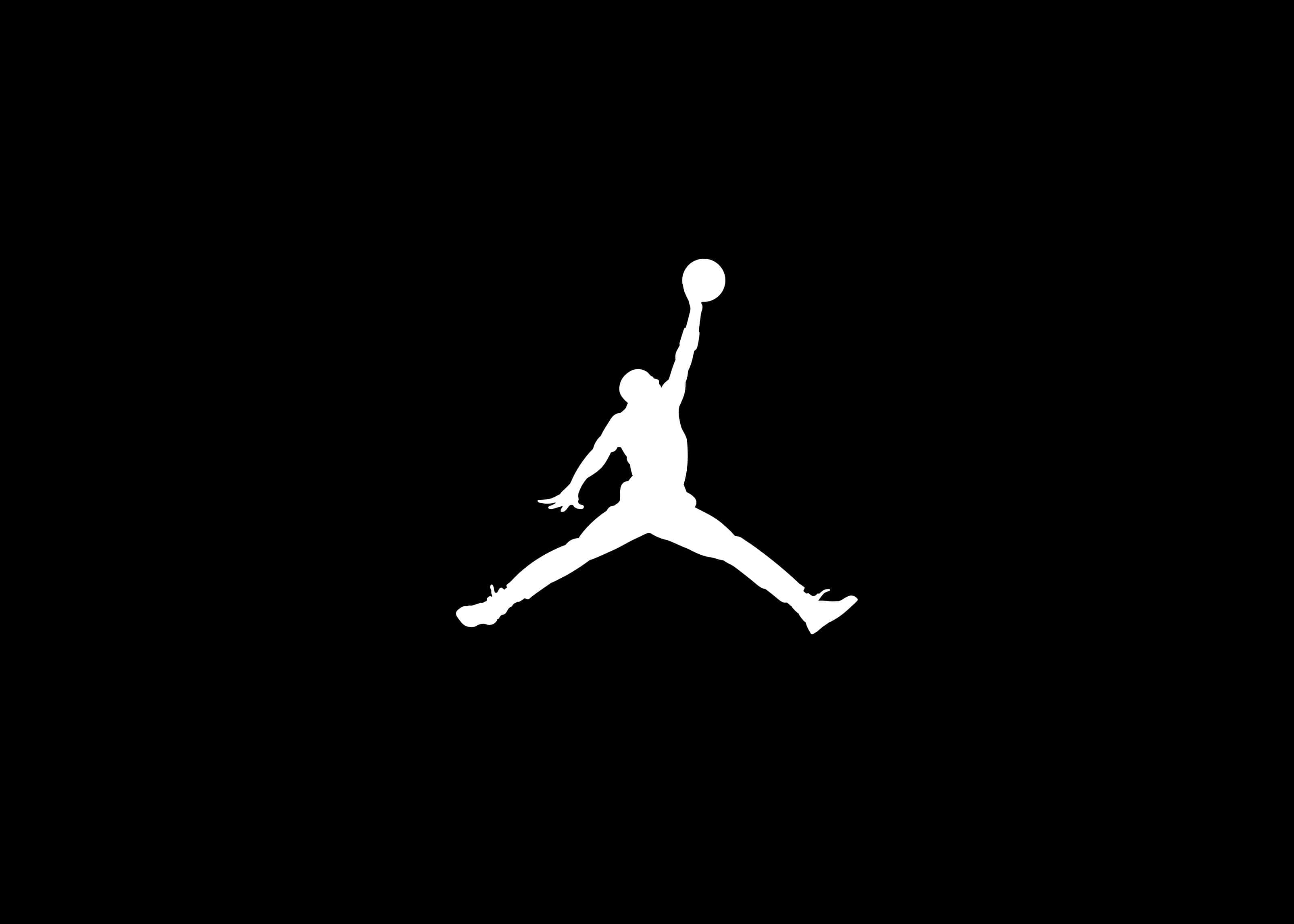 黑色背景上的白色Jordan標誌 壁紙