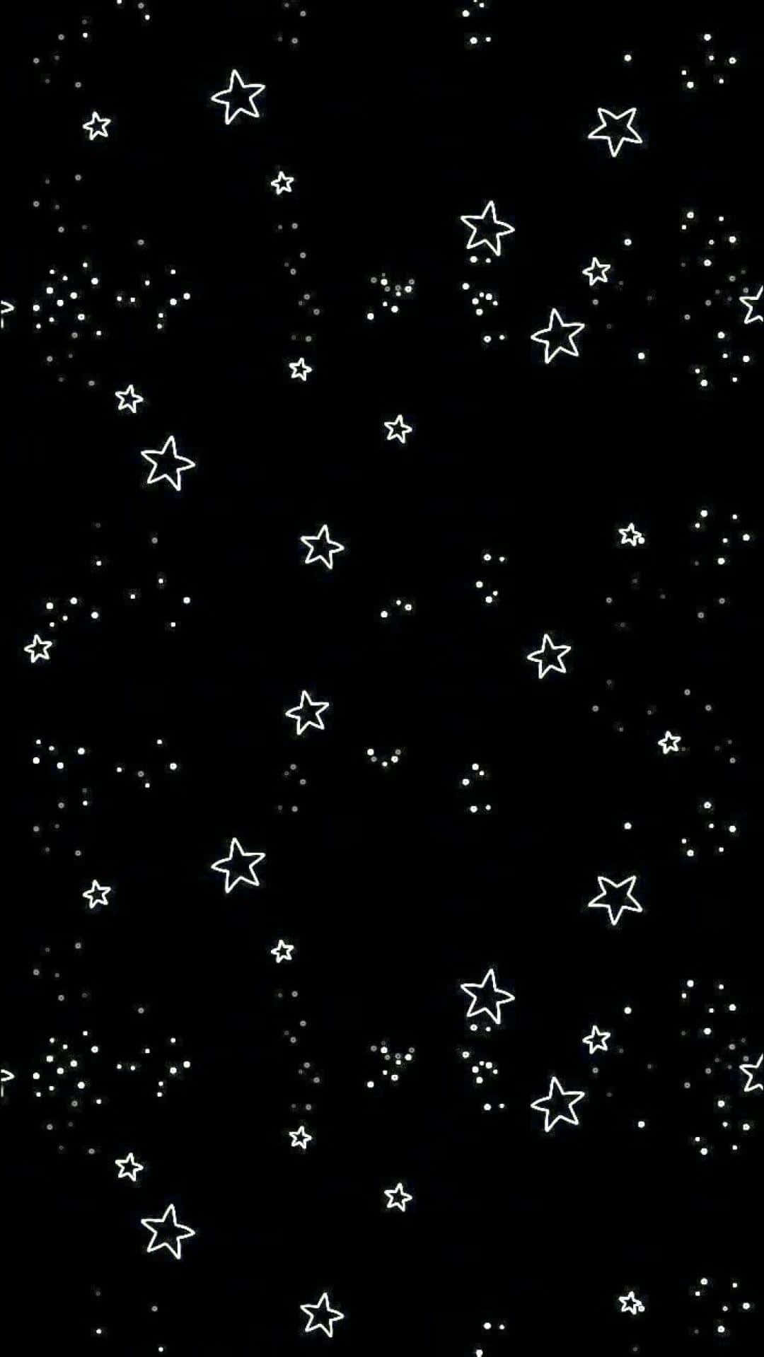 黑色背景上的白色星星 壁紙