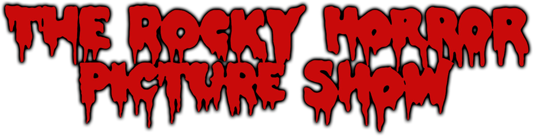 黑色背景上的紅字 壁紙 — 粗體紅色滴落文字在純黑背景上寫著「THE ROCKY HORROR PICTURE SHOW」。