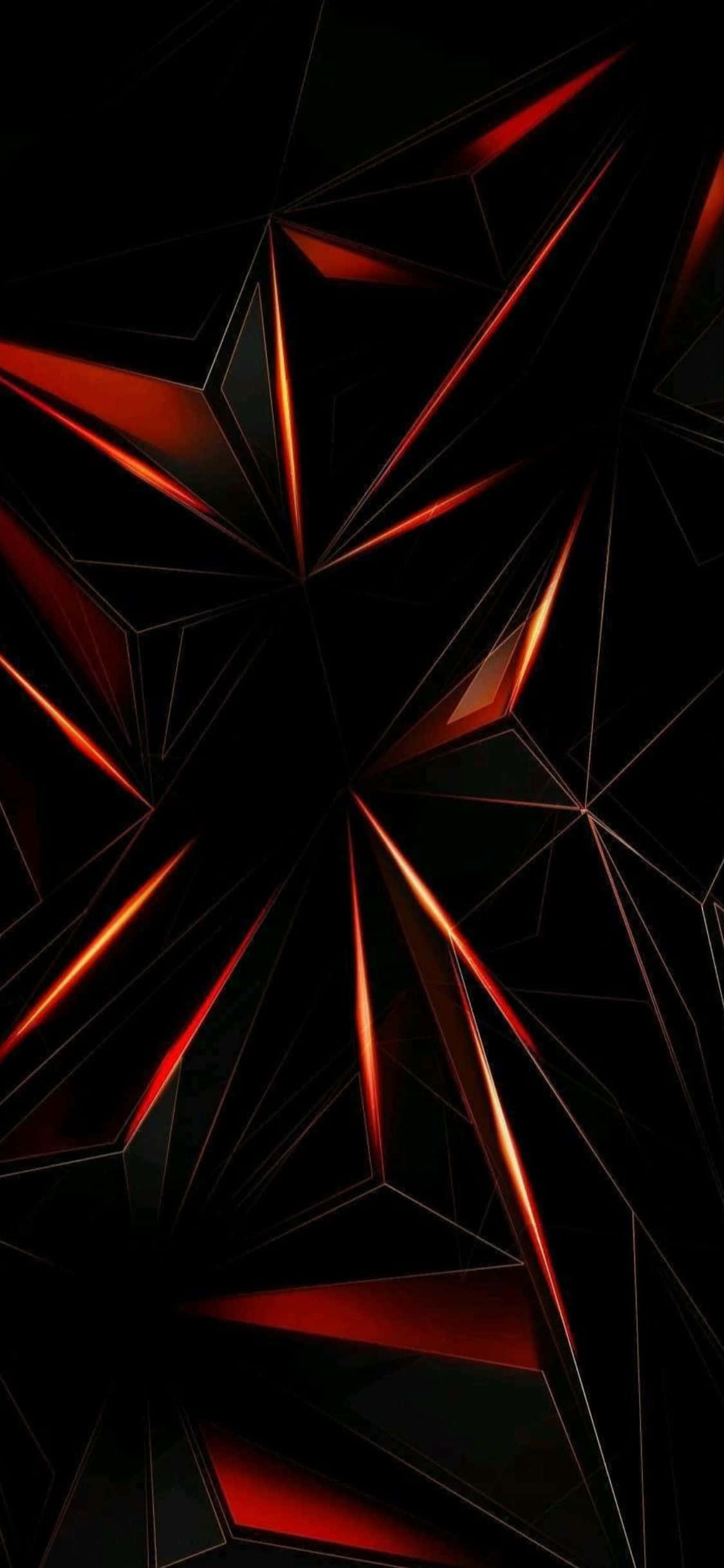 黑色背景上的紅色與黑色三角形 壁紙