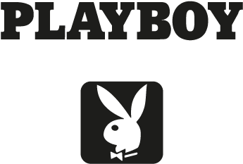黑色背景上的花花公子標誌 壁紙 — 黑色背景，帶有標誌性的白色 Playboy 兔子標誌，戴著蝴蝶結，上方有「PLAYBOY」文字。