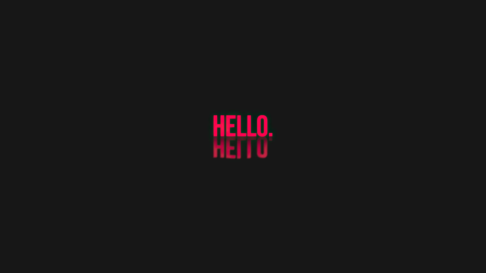 粉紅色文字 hello 和 heitou 在黑色背景上帶有倒影