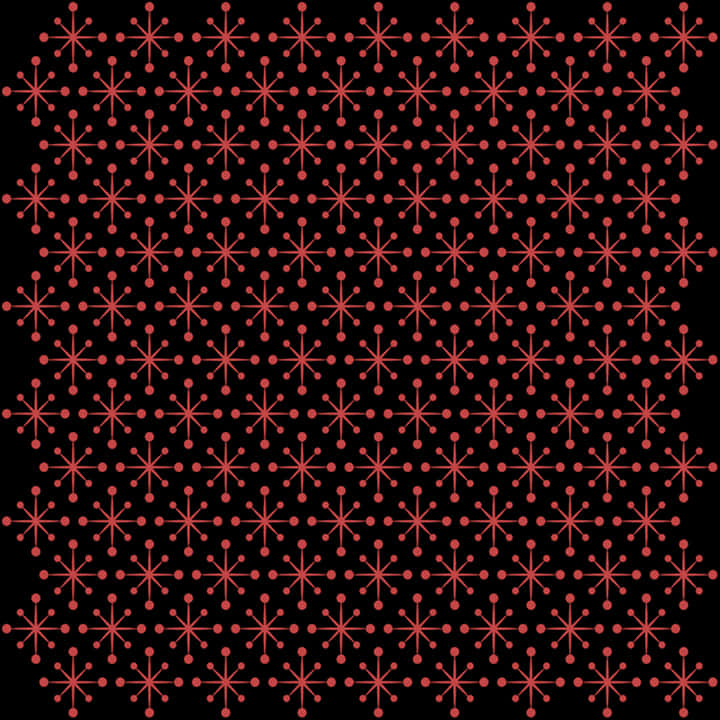 黑色背景紅色花卉圖案 壁紙 — 在純黑色背景上重複的紅色星爆形狀圖案，營造出大膽的復古幾何設計。