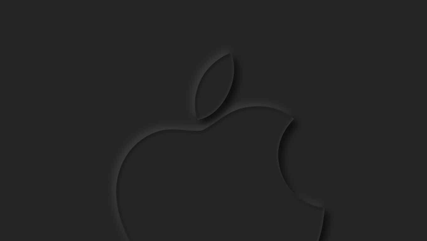 極簡黑色Apple標誌，帶柔和陰影效果