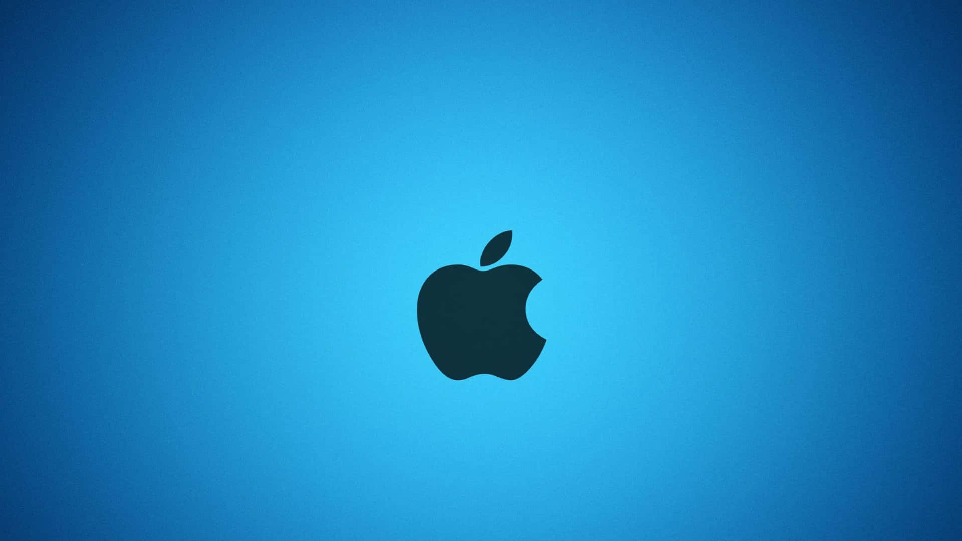 黑色Apple標誌在藍色漸變背景上 — 蘋果 壁紙