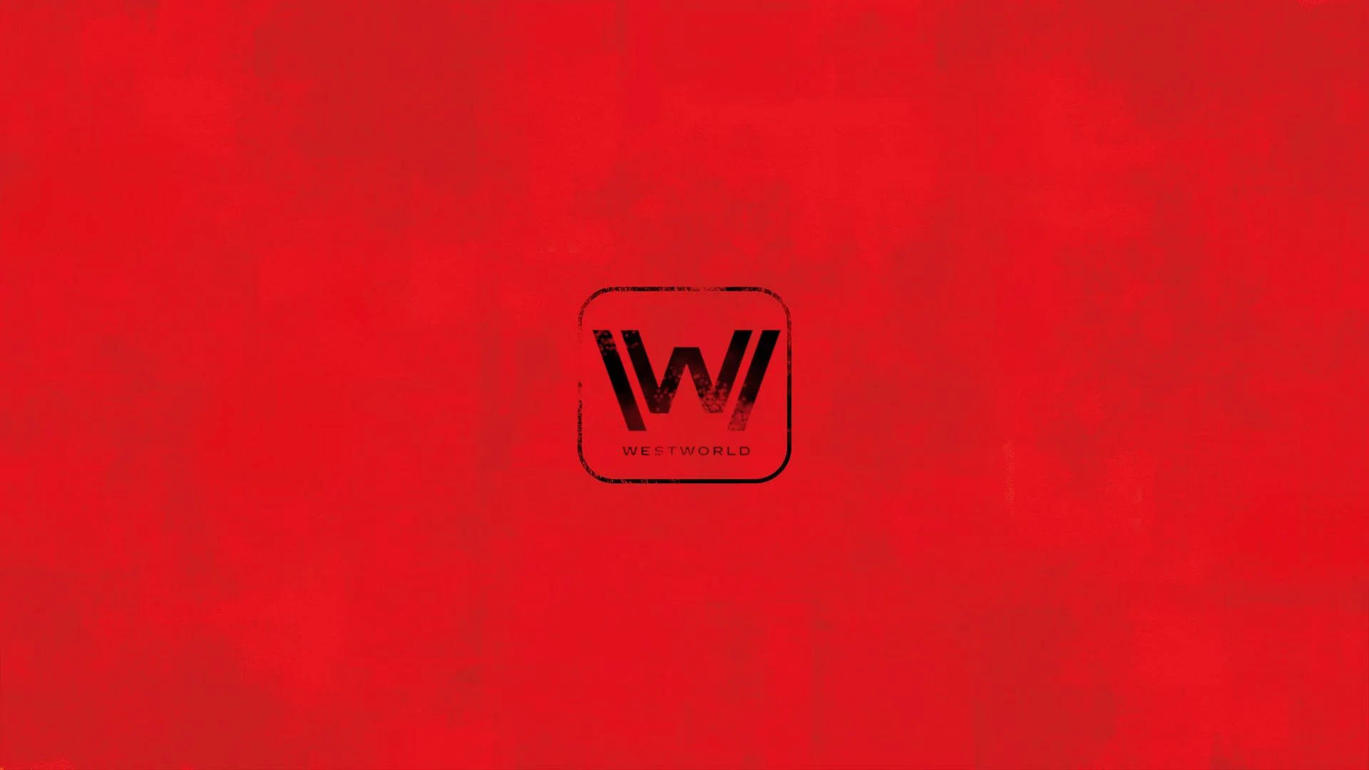 帶有紋理的紅色背景上的Westworld標誌
