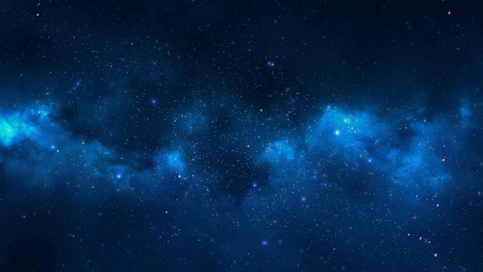 黑藍夜空 壁紙 — 廣闊的宇宙空間，充滿了發光的藍色星雲和無數閃爍的星星，背景是深邃的靛藍虛空。