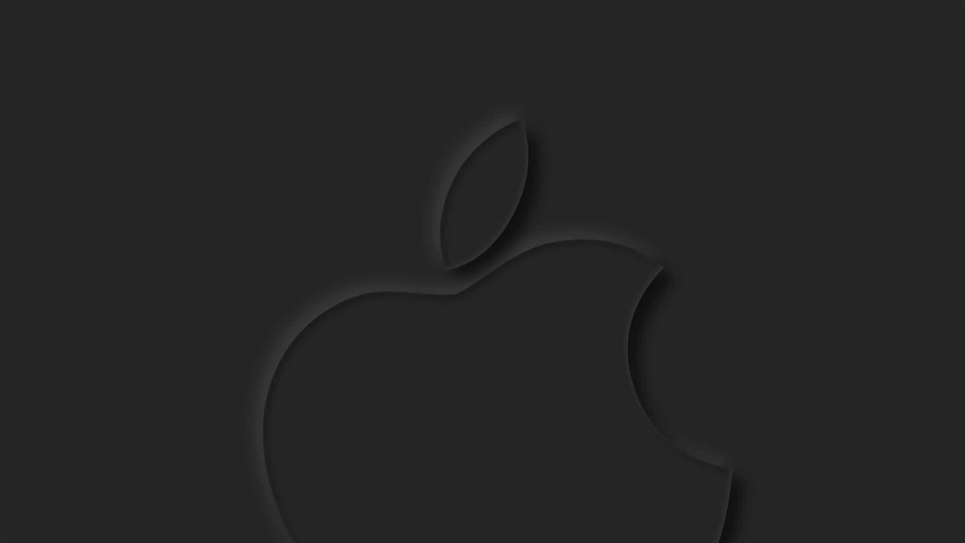 極簡黑色Apple標誌，在深色背景上帶有微妙陰影效果