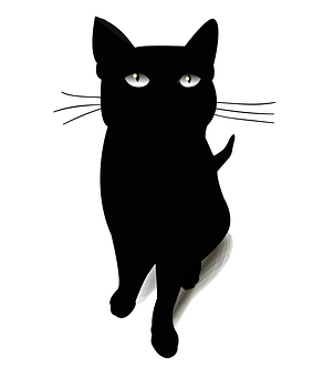 黑貓剪影插畫