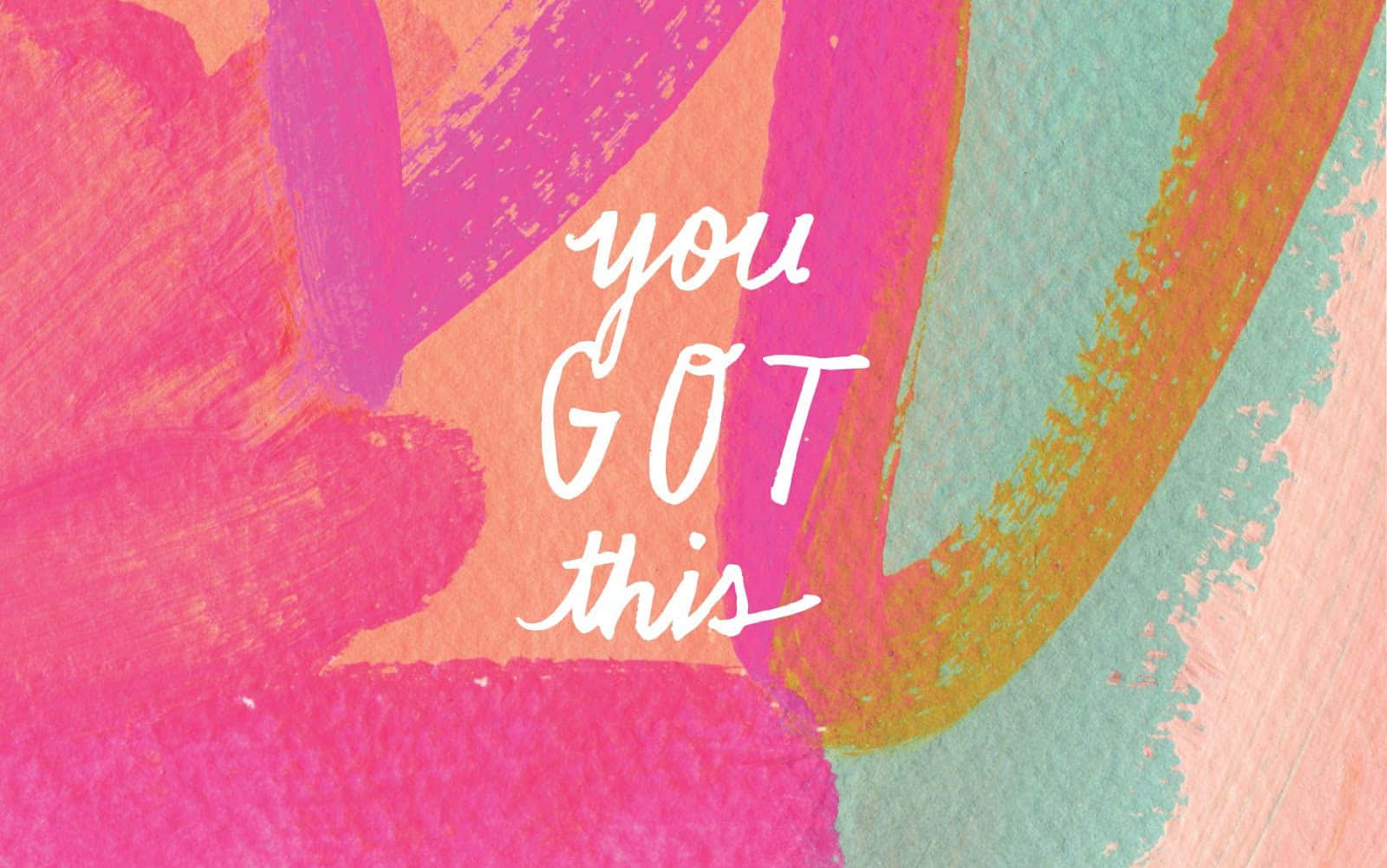 勵志短語 you GOT this 在彩色抽象背景上