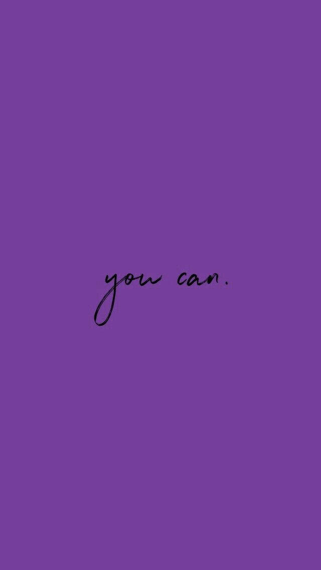 紫色背景，上面有手寫字體 you can