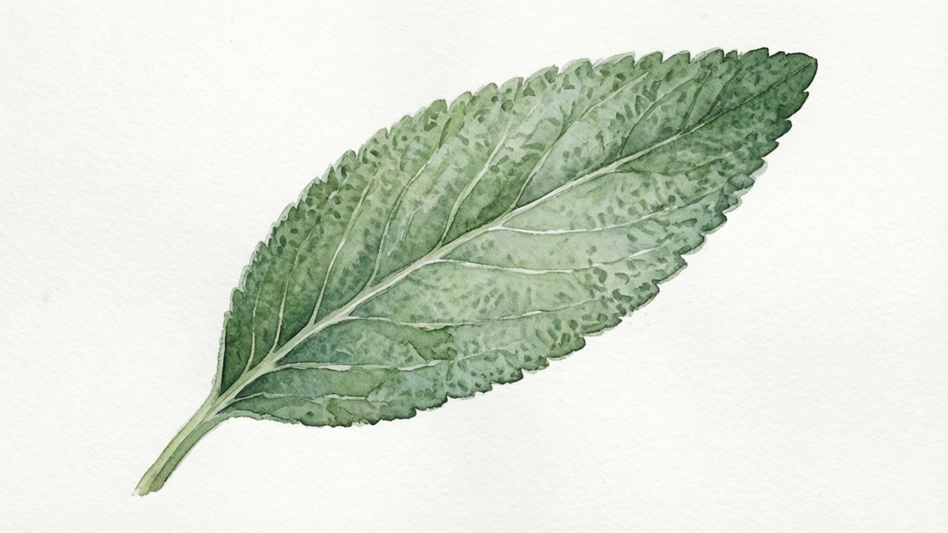 鼠尾草葉水彩畫 壁紙