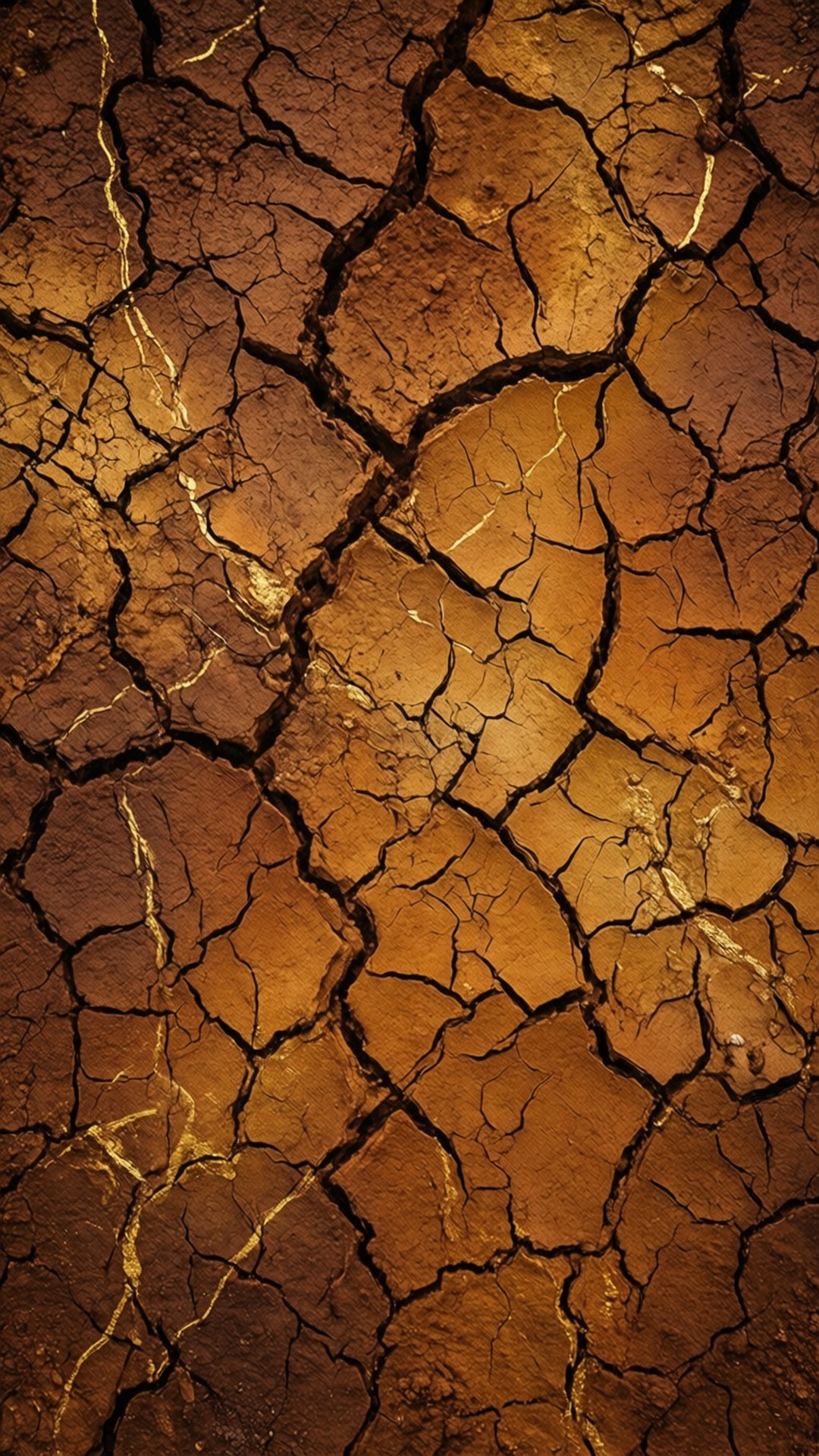 龜裂大地紋理暖色調 壁紙