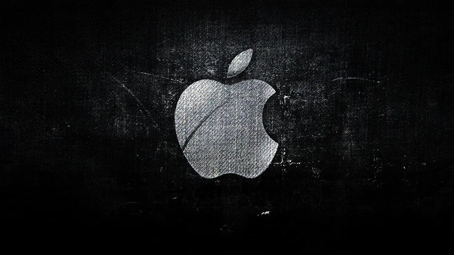Apple標誌喺深色紋理背景上