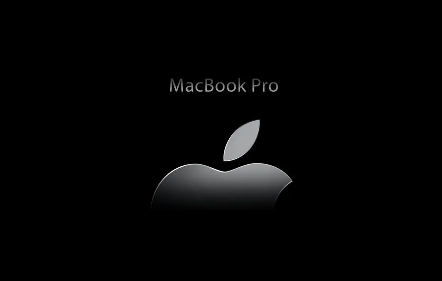 黑色背景上的Apple MacBook Pro標誌