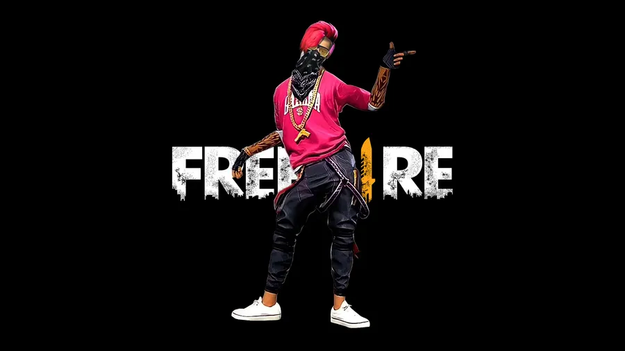 身穿粉紅色襯衫和紅髮的遊戲角色,與「FREE」文字一起擺姿勢。